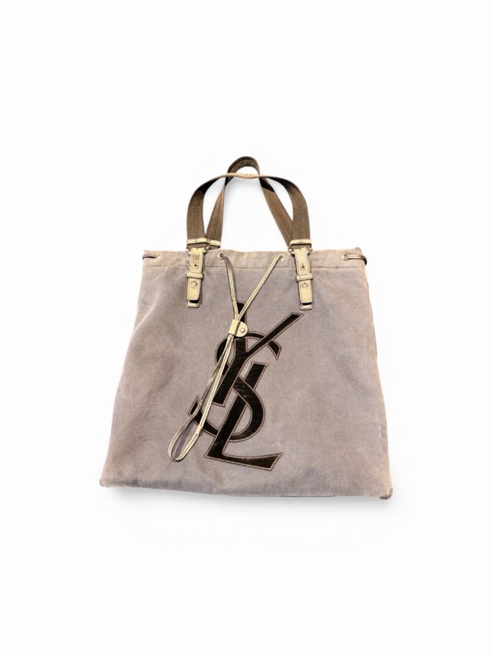 Yves Saint Laurent Rive Gauche Kahala Canvas and Leather Tote Bag - Picture 2 of 13